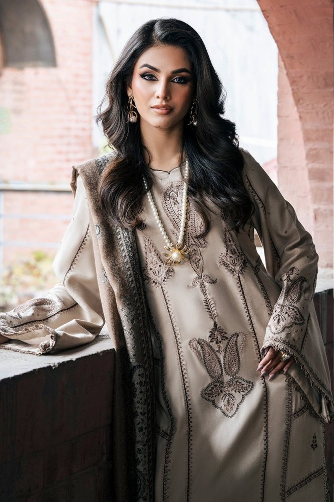 ZN1117 - Winter Jazmin 3PC Dhanak Embroidered Suit - ZoniyaClothing