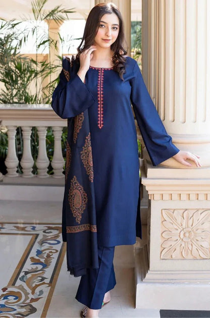 Zn1202 Asling - Winter 3PC Dhanak Embroidered Suit - ZoniyaClothing