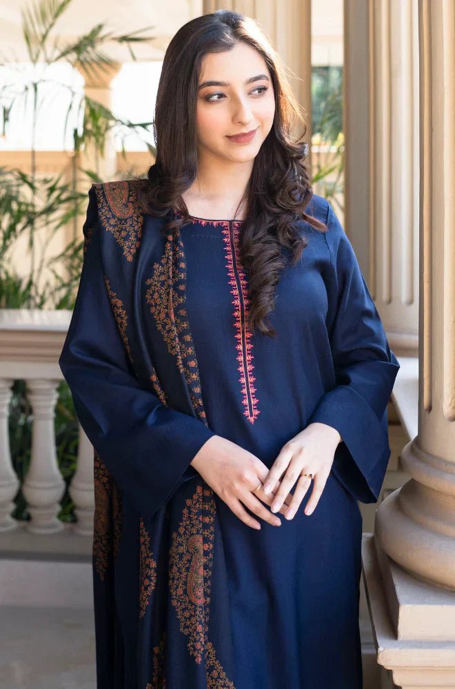 Zn1202 Asling - Winter 3PC Dhanak Embroidered Suit - ZoniyaClothing