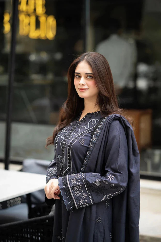 ZN1203 Libass - Winter 3PC Dhanak Embroidered Suit - ZoniyaClothing