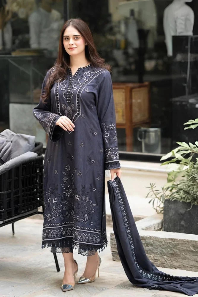 ZN1203 Libass - Winter 3PC Dhanak Embroidered Suit - ZoniyaClothing