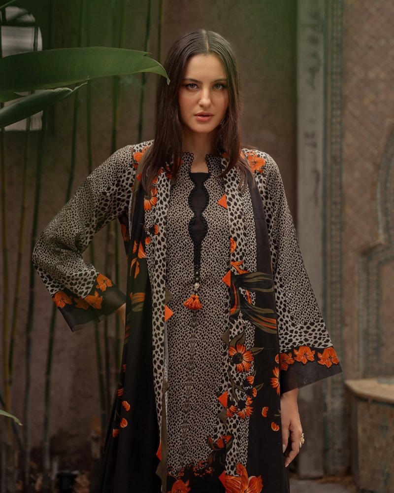 zn1215 Winter 3PC Dhanak all over Printed Suit - ZoniyaClothing