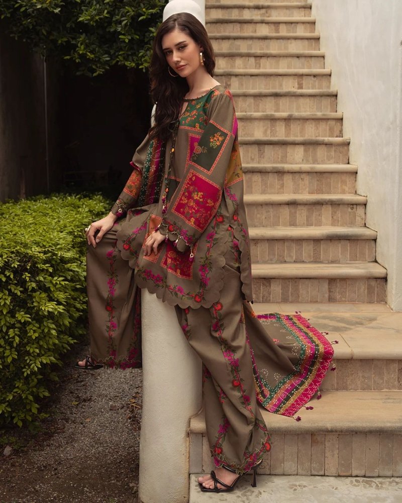 ZN1223 - Charizma - Winter 3PC Karandi Digital Print Dress - ZoniyaClothing