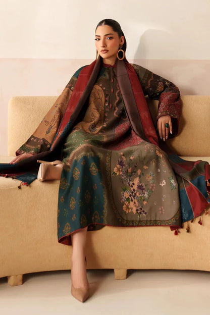 ZN1225 Charizma - Winter 3PC Karandi Digital Print Dress - ZoniyaClothing