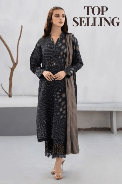 ZN1228 Winter 3PC Karandi Digital Print Dress - ZoniyaClothing