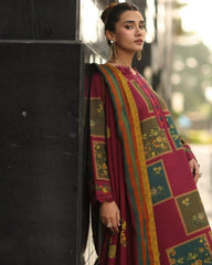 ZN1232 Winter 3PC Karandi Digital Print Dress - ZoniyaClothing