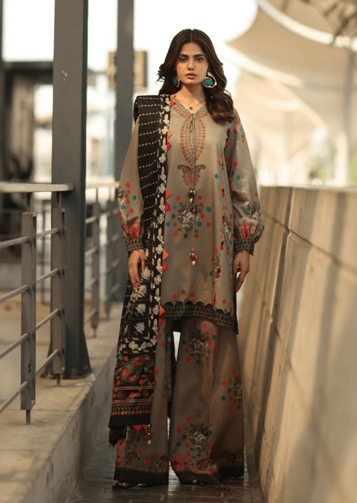 ZN1233 Winter 3PC Karandi Digital Print Dress - ZoniyaClothing