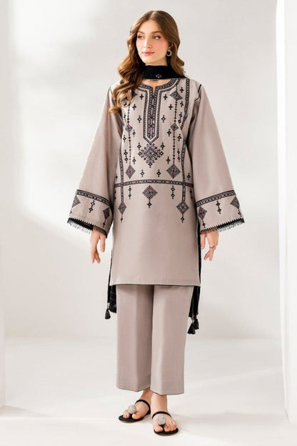 ZN1237 SUMMER 3PC LAWN EMBROIDERED SHIRT WITH EMBROIDERED SHAWL AND TROUSER - BIC - ZoniyaClothing