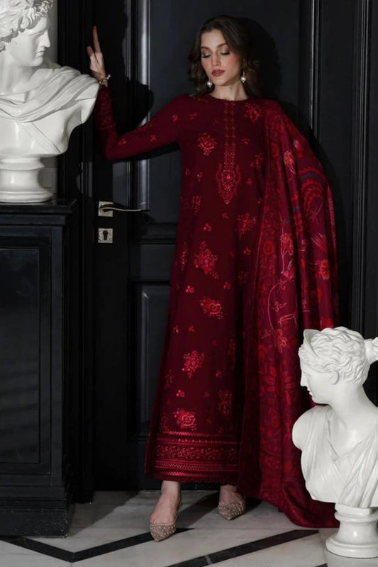 ZN1238 UNSTITCHED SUMMER BATIK - 3PC LAWN EMBROIDERED SHIRT WITH DUPPATTA & TROUSER - ZoniyaClothing