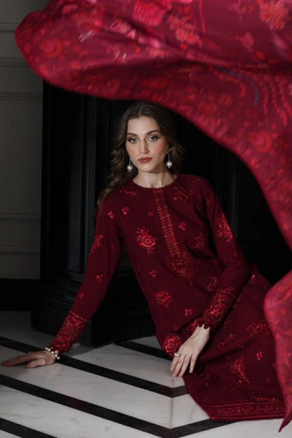 ZN1238 UNSTITCHED SUMMER BATIK - 3PC LAWN EMBROIDERED SHIRT WITH DUPPATTA & TROUSER - ZoniyaClothing