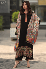 ZN1239 Winter asim jofa - 3PC DHANAK EMBROIDERED SHIRT WITH DHANAK AND TROUSER - BIC - R - ZoniyaClothing