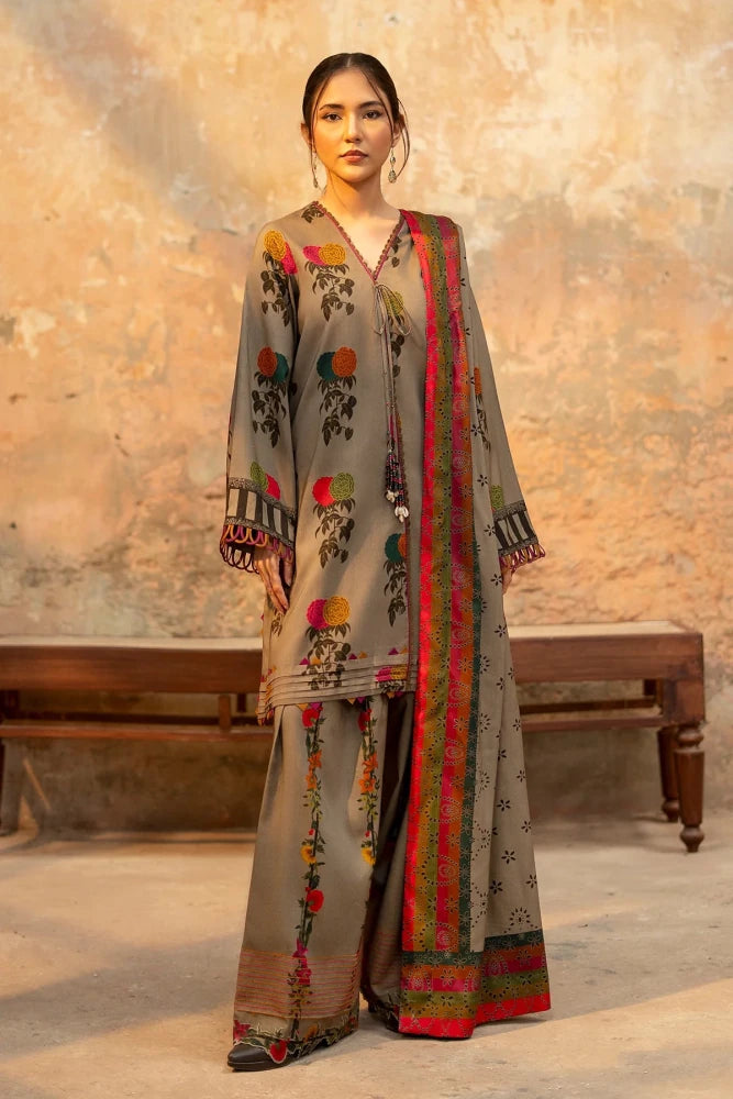 ZN1249 - Charizma - Winter 3PC Karandi Digital Print Dress unstitched - ZoniyaClothing