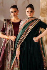 ZN1255 UNSTICHED BAROQUE EMBROIDERED VELVET PR - ZoniyaClothing