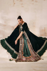 ZN1255 UNSTICHED BAROQUE EMBROIDERED VELVET PR - ZoniyaClothing