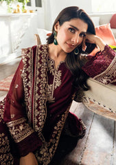 ZN1263 SUMMER Azure 3pc unstitched LAWN Emb with Emb chiffon duppata - ZoniyaClothing