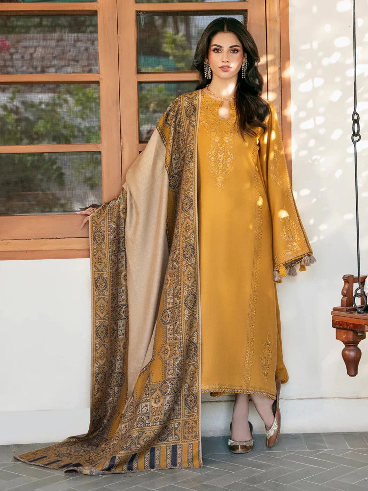 ZN1280 - 3PC Lawn Heavy Embroidered Shirt With Printed Bamber Dupatta - ZoniyaClothing