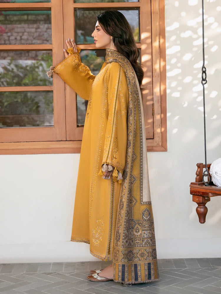 ZN1280 - 3PC Lawn Heavy Embroidered Shirt With Printed Bamber Dupatta - ZoniyaClothing