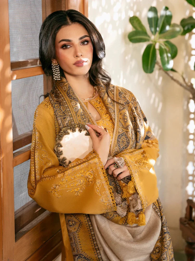 ZN1280 - 3PC Lawn Heavy Embroidered Shirt With Printed Bamber Dupatta - ZoniyaClothing