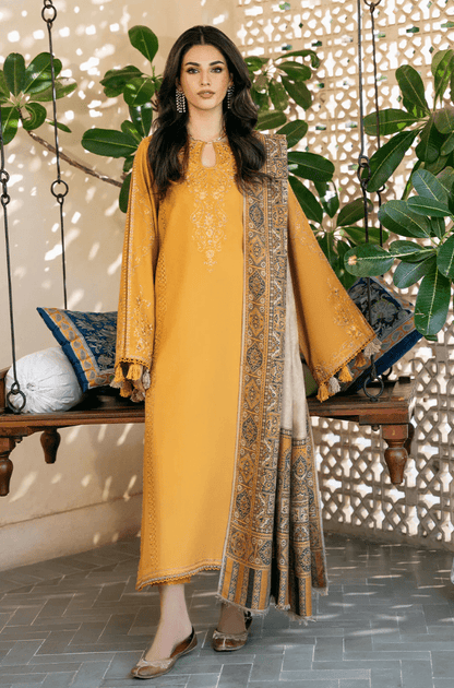 ZN1280 - 3PC Lawn Heavy Embroidered Shirt With Printed Bamber Dupatta - ZoniyaClothing