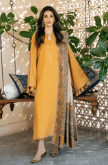 ZN1280 - 3PC Lawn Heavy Embroidered Shirt With Printed Bamber Dupatta - ZoniyaClothing