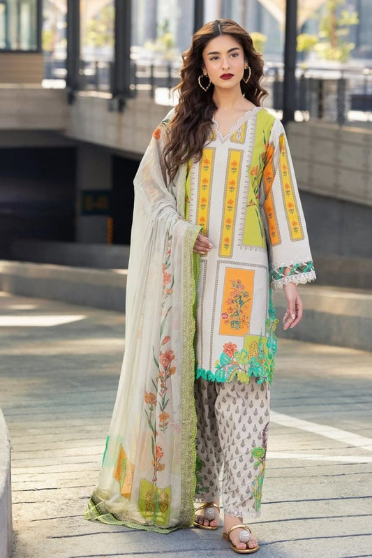 ZN1284 3 - PC Unstitched printed Lawn Collection AG6 - 04 - ZoniyaClothing