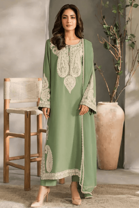 zn1293 Aafreen Embroidered 3pc LUXRUY LAWN $ CHIFFON DUPATTA - ZoniyaClothing