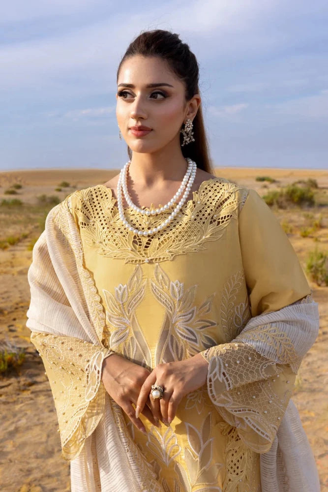 ZN1303 RANG RASIYA - 3PC LAWN EMBROIDERED SHIRT WITH NET EMBROIDERED DUPATTA - ZoniyaClothing