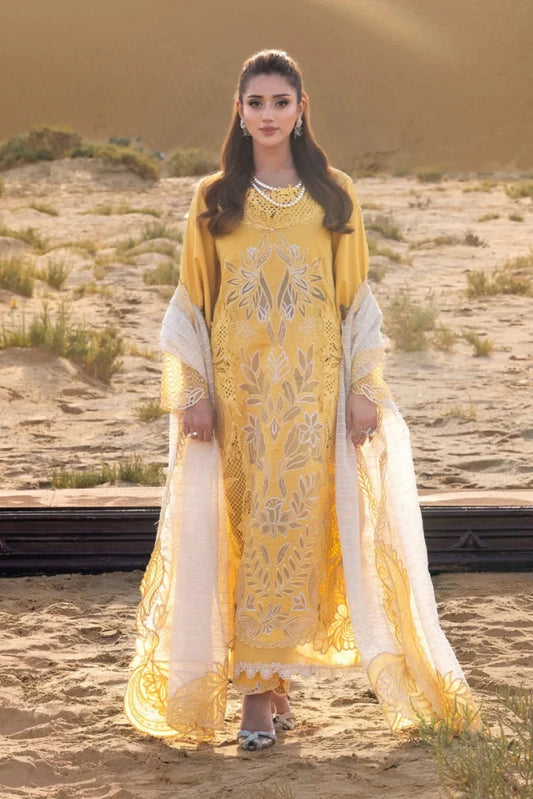 ZN1303 RANG RASIYA - 3PC LAWN EMBROIDERED SHIRT WITH NET EMBROIDERED DUPATTA - ZoniyaClothing