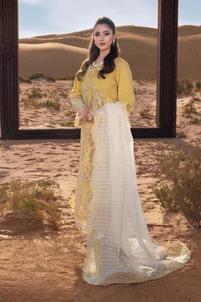 ZN1303 RANG RASIYA - 3PC LAWN EMBROIDERED SHIRT WITH NET EMBROIDERED DUPATTA - ZoniyaClothing