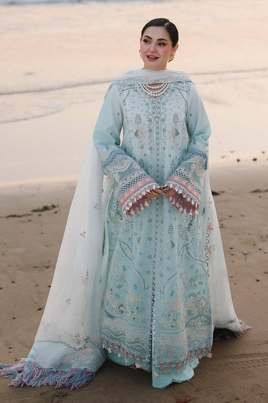 ZN1321 QALAMKAR - 3PC LAWN CHIKANKAARI EMBROIDERED SHIRT WITH ORGANZA EMBROIDERED DUPATTA AND TROUSER - ZoniyaClothing