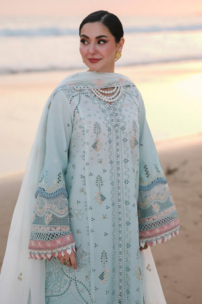 ZN1321 QALAMKAR - 3PC LAWN CHIKANKAARI EMBROIDERED SHIRT WITH ORGANZA EMBROIDERED DUPATTA AND TROUSER - ZoniyaClothing