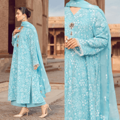 ZN209 - Bareeze - Embroidered 3pc lawn dress with embroidered chiffon dupatta - ZoniyaClothing