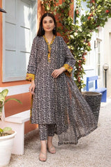 ZN278 - 3 Piece Unstitched Digital Printed Airjet Lawn Suit - ZoniyaClothing