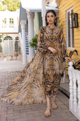 ZN285 - 3Pc Digital Printed Lawn Shirt With Printed Lawn Trouser and Chiffon Dupatta - ZoniyaClothing