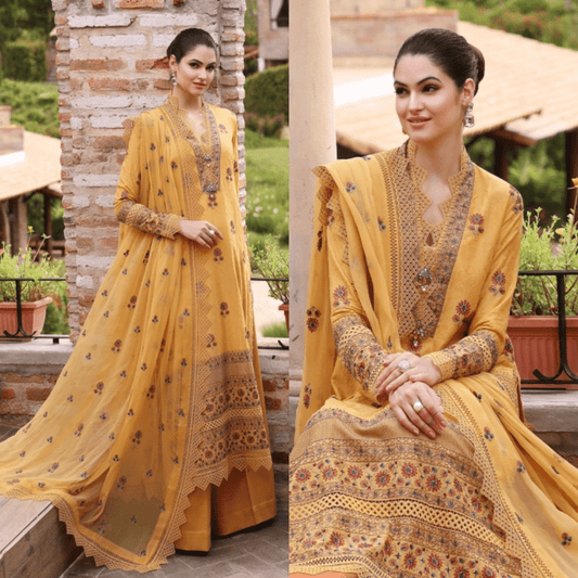 ZN289 - BAREEZE - EMBROIDERED 3PC LAWN DRESS WITH EMBROIDERED CHIFFON DUPATTA - ZoniyaClothing