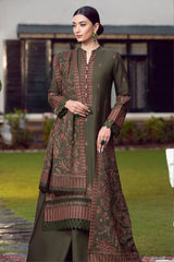 ZN415 - WINTER Embroidered Dhanak Suit with Heavy Embroidered Dhanak Shawl - ZoniyaClothing