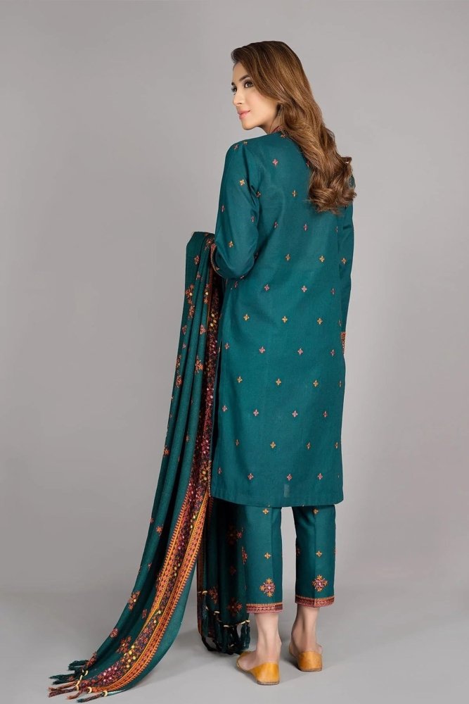 ZN527 - WINTER kayseria - 3Pc Linen Winter Collection Heavy Embroidered Suit - ZoniyaClothing
