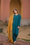ZN554 - 3 Piece Dhanak Suit with digital printed wool shawll - ZoniyaClothing