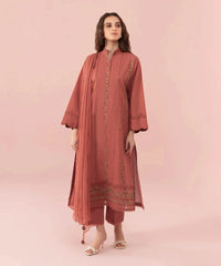ZN731 - SUMMER 3PC Lawn Embroidered Shirt With Chiffon Embroidered Dupatta - ZoniyaClothing