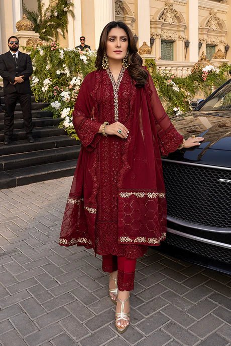 ZN733 - SUMMER 3 Piece Unstitched Heavy Embroidered Lawn Suit With Heavy Embroidered Chiffon Dupatta - ZoniyaClothing