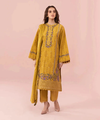 ZN740 - 3PC summer Lawn Embroidered Shirt With Chiffon Embroidered Dupatta - ZoniyaClothing