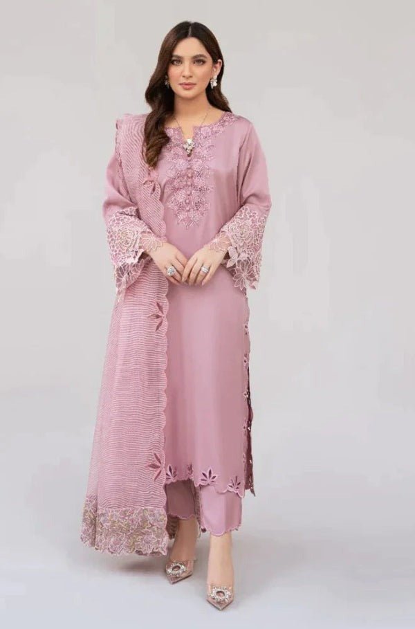 ZN742 - SUMMER Lawn Unstitched 3 Piece Embroidered Dress with Embroidered Organza Duppatta - ZoniyaClothing