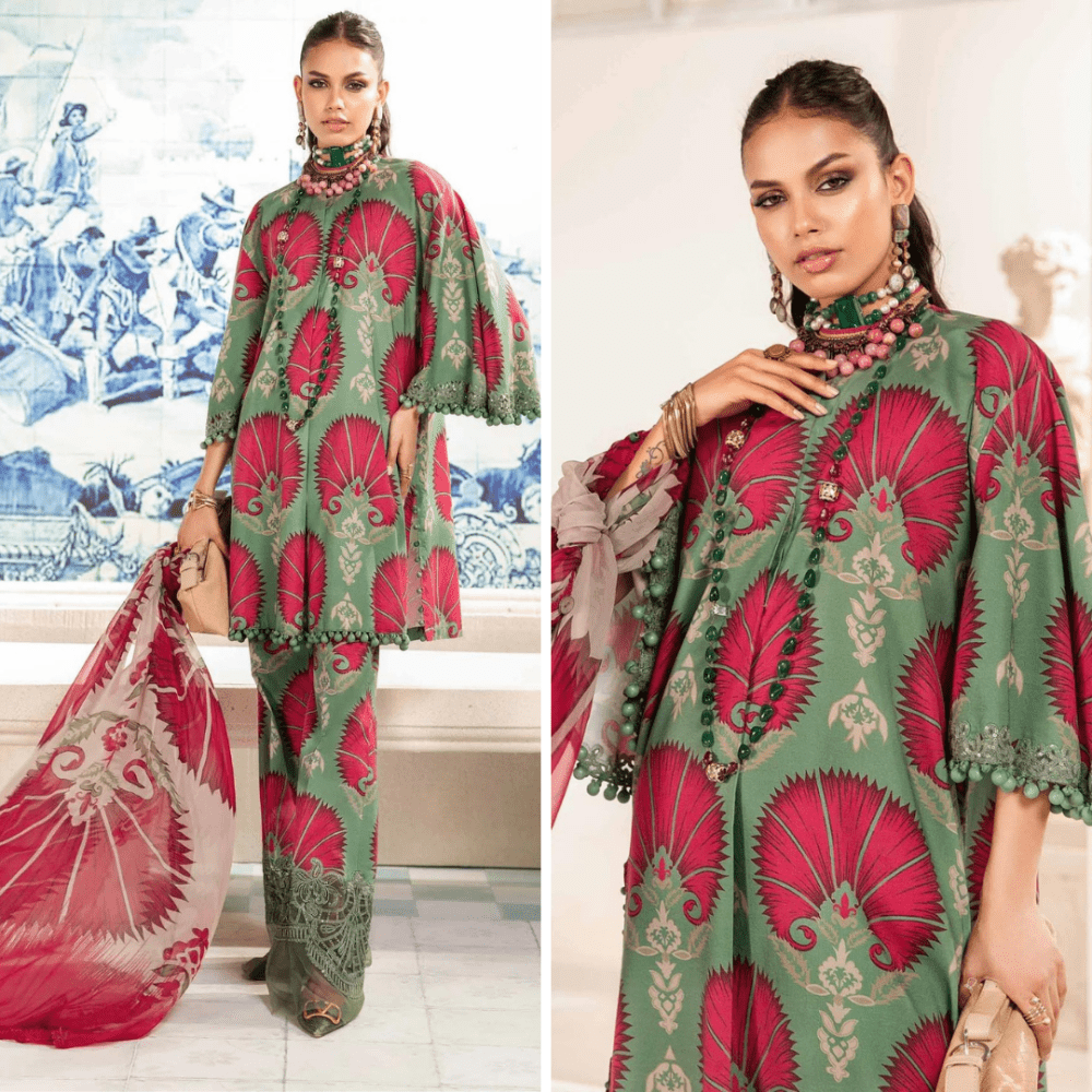 ZN788 - 3 Piece Unstitched Digital Printed Airjet Lawn Suit - ZoniyaClothing