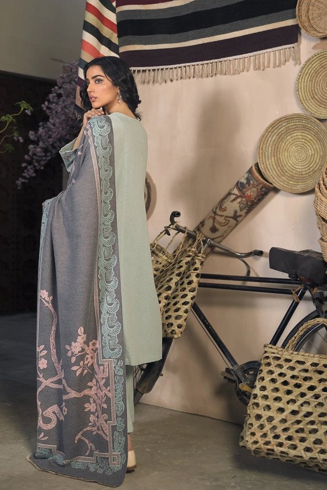 ZN809 - Winter 3 Piece Dhanak Suit with digital printed wool shawll - ZoniyaClothing