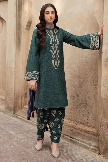 ZN831 - Winter Jazmin 3PC Dhanak Karandi Printed Suit - ZoniyaClothing