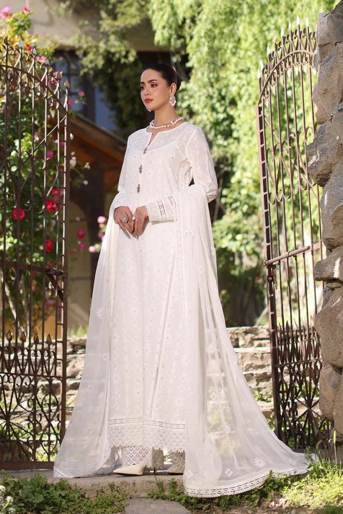 ZN842 - Bareeze Embroidered Summer 3pc lawn dress with embroidered chiffon dupatta - ZoniyaClothing