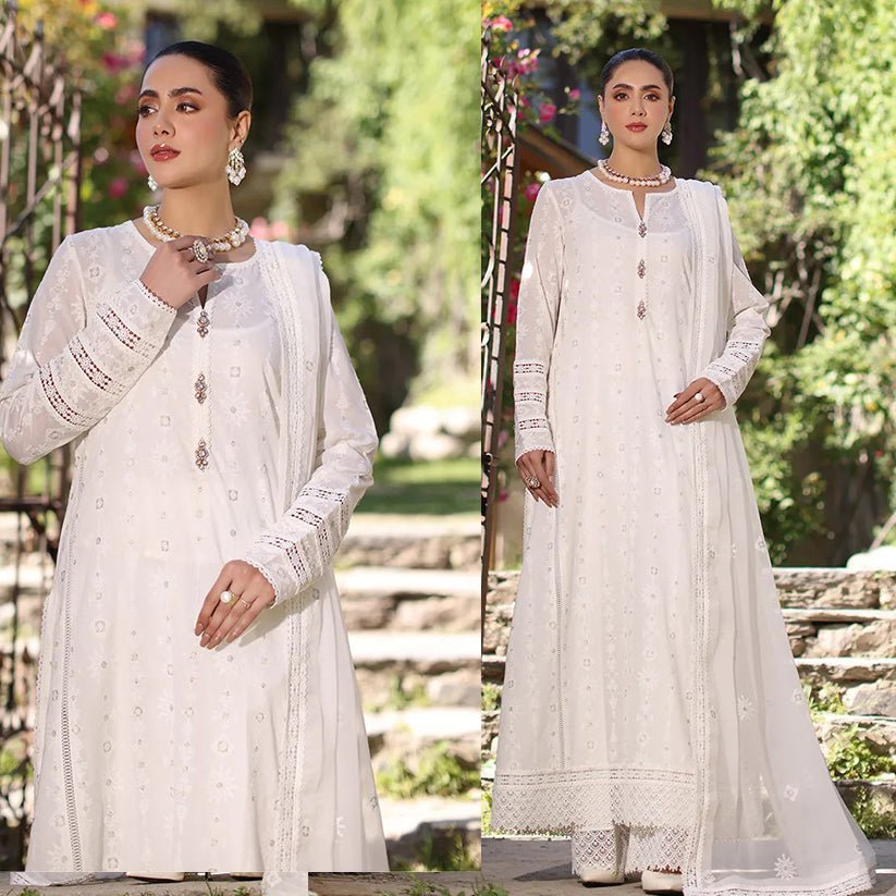 ZN842 - Bareeze Embroidered Summer 3pc lawn dress with embroidered chiffon dupatta - ZoniyaClothing