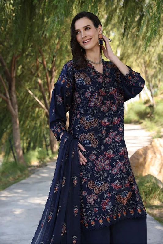 ZN843 - Bareeze Embroidered Summer 3pc lawn dress with embroidered chiffon dupatta - ZoniyaClothing