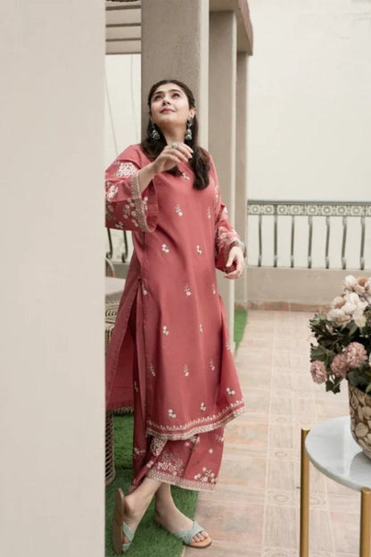 ZN865 - 2PC Dhanak wool Embroidered Suit - ZoniyaClothing