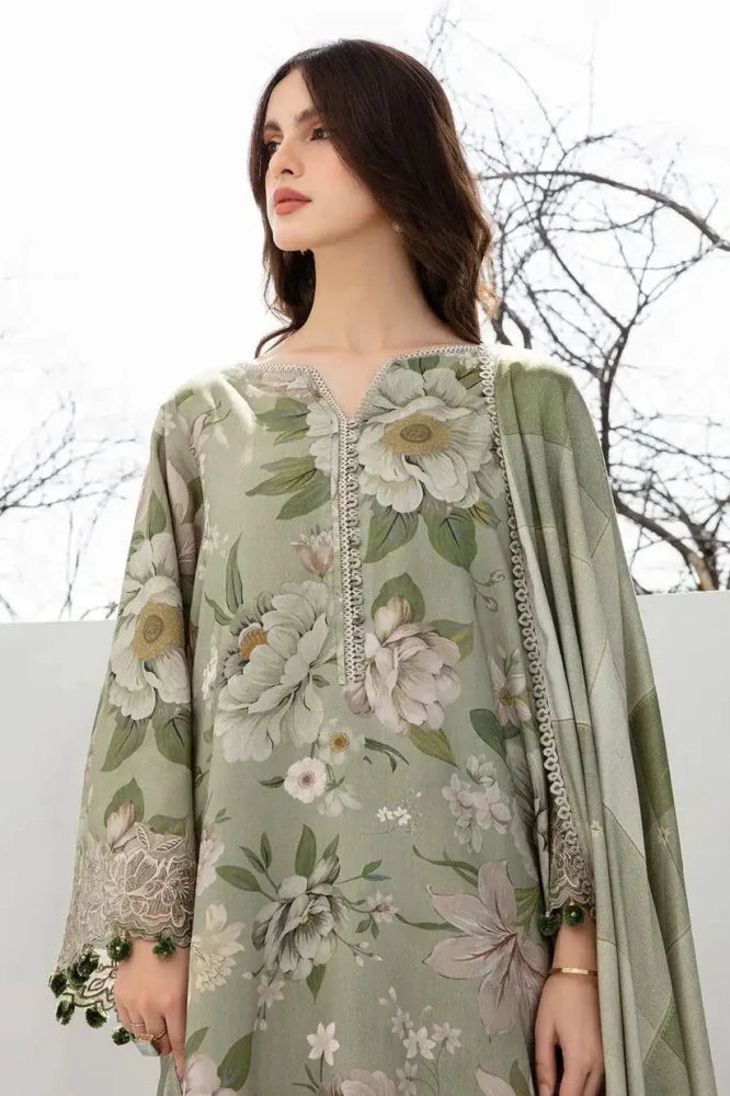 ZN942 - Winter 3PC Dhanak Karandi Printed Suit - ZoniyaClothing